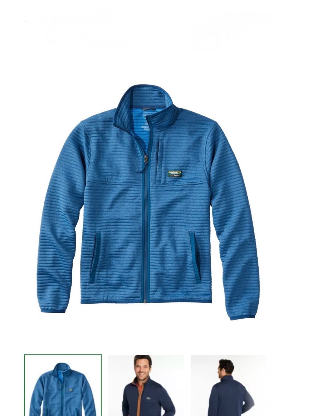 L.L.Bean Ribbed Airlight Full-Zip Knit Jacket in Blue - Picture 10 of 10